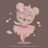 Sweet Ballerina Bear Embroidery Design - 7 Sizes | FineryEmbroidery - FineryEmbroidery